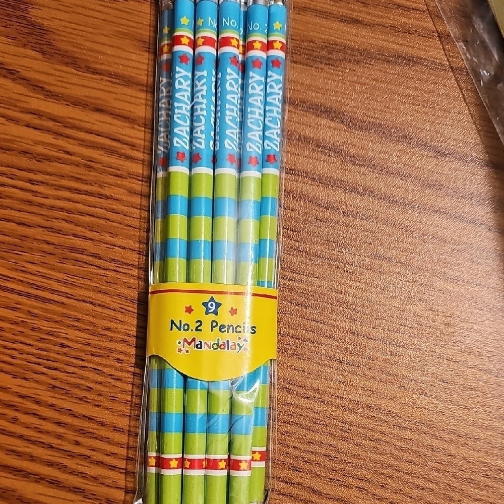 "ZACHARY" Blue and Green No.2 Pencils BRAND NEW
